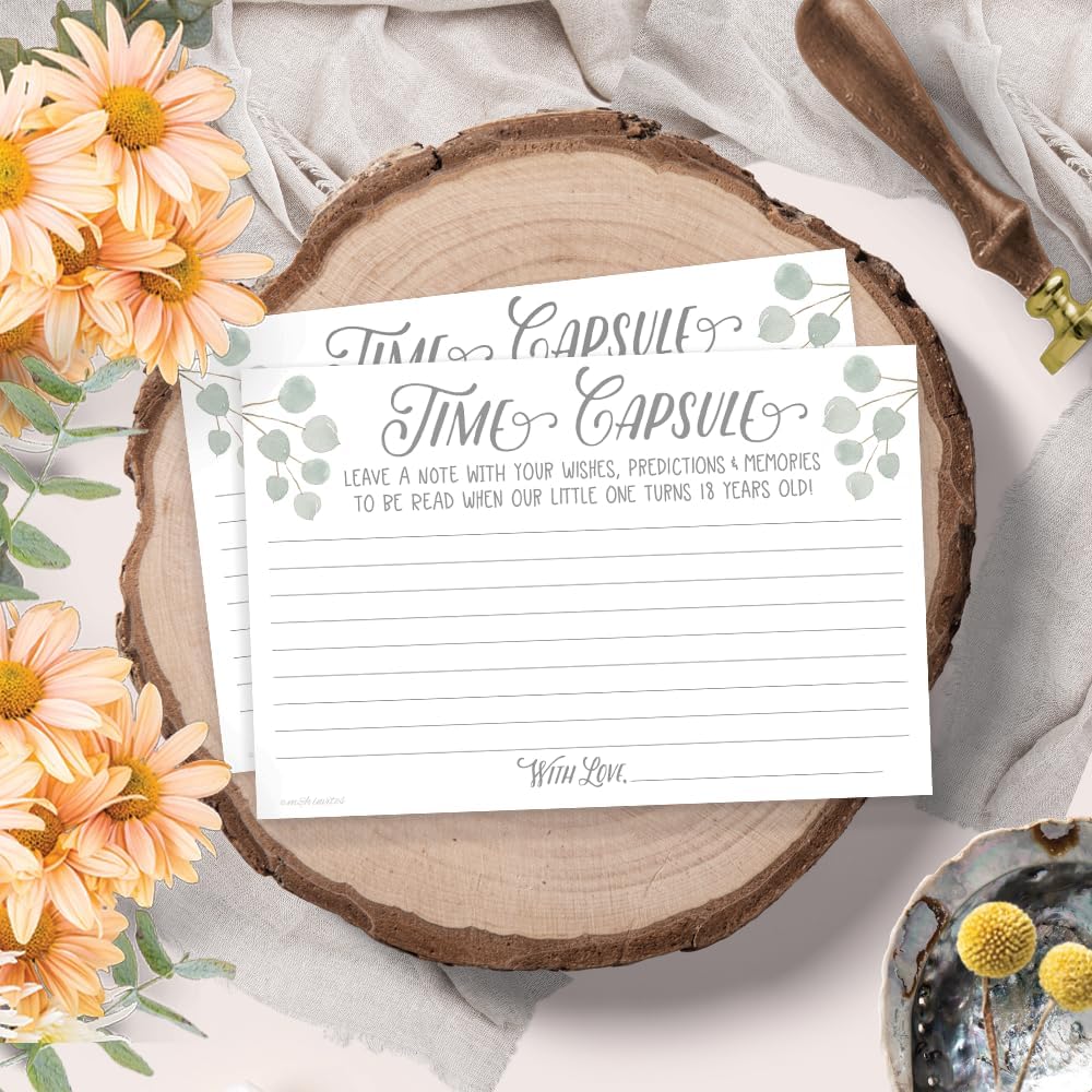 m&h invites Time Capsule Message Cards - 50 Count for Baby Shower or 1st Birthday Game Activity