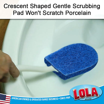 Lola Products Ring Remover Bath & Bowl Scrub, Crescent Shaped Gentle Scrubbing Pad, Eco-friendly Non-Scratch