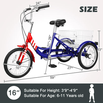 H&ZT Adult Tricycle, 3 Wheeled Bike, Trike Cruiser Bike, with 7-Speed Gear, Parking Brake Handle, Low Step, Large Rear Basket, Elderly Friendly, for Men, Women, and Teens