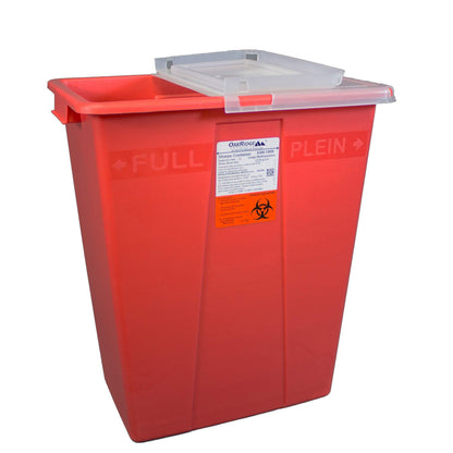Oakridge 8 Gallon Sharps Container | Rotary Opening | Hinge lid opening | Case of 10