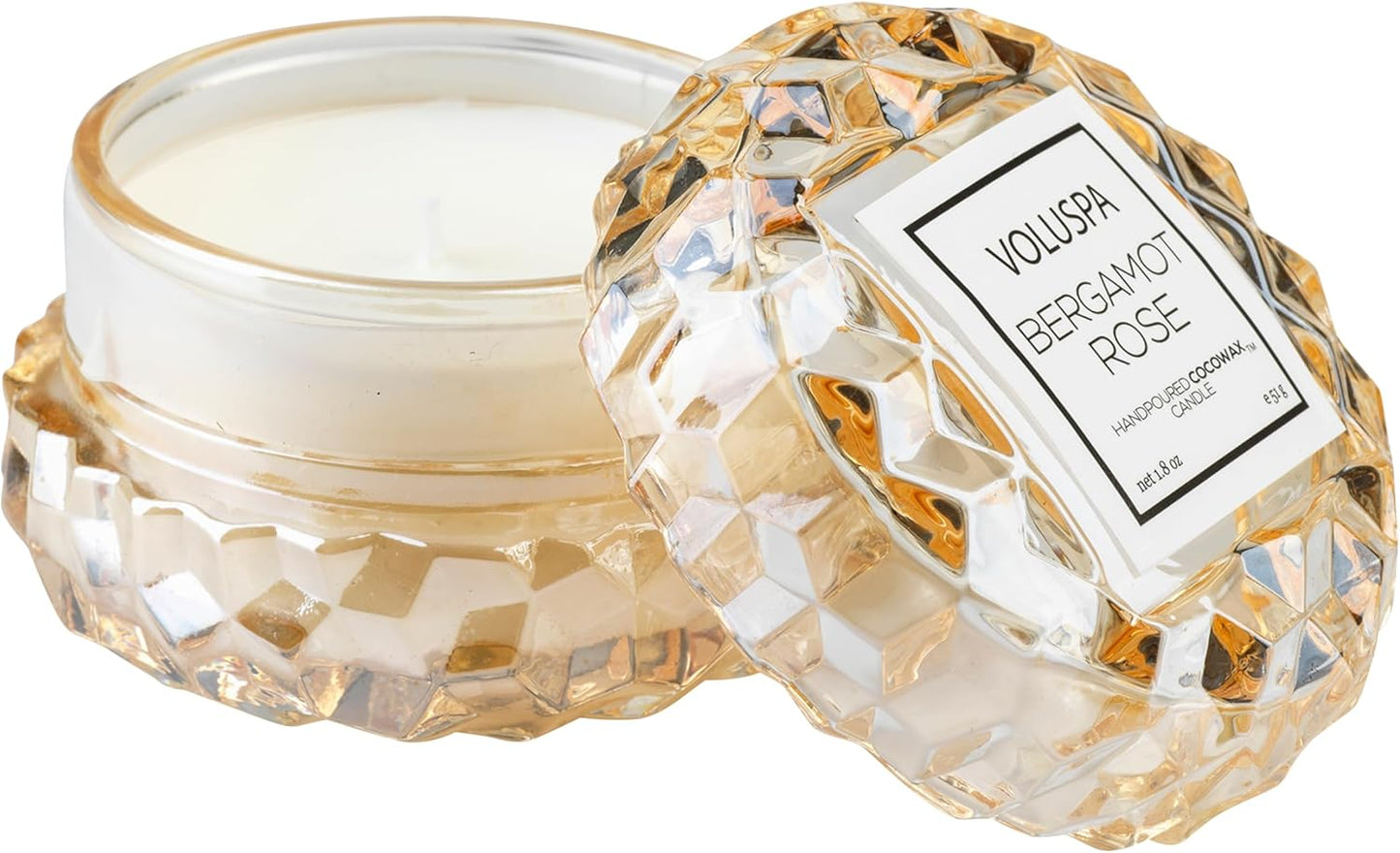 Voluspa Bergamot Rose, Macaron Candle, 1.8 oz, 15 Hour Burn Time, Coconut Wax for Clean Burning, Handcrafted in The USA