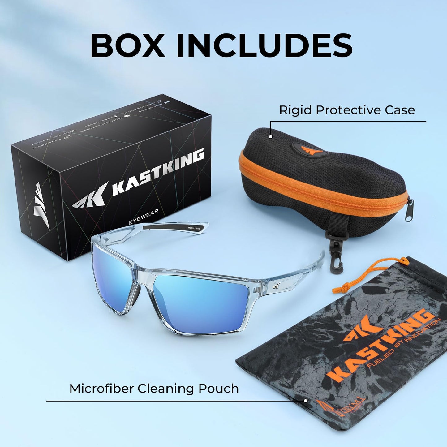 KastKing Osage Polarized Sport Sunglasses for Men and Women, Ideal for Driving Fishing Cycling Running, UV Protection