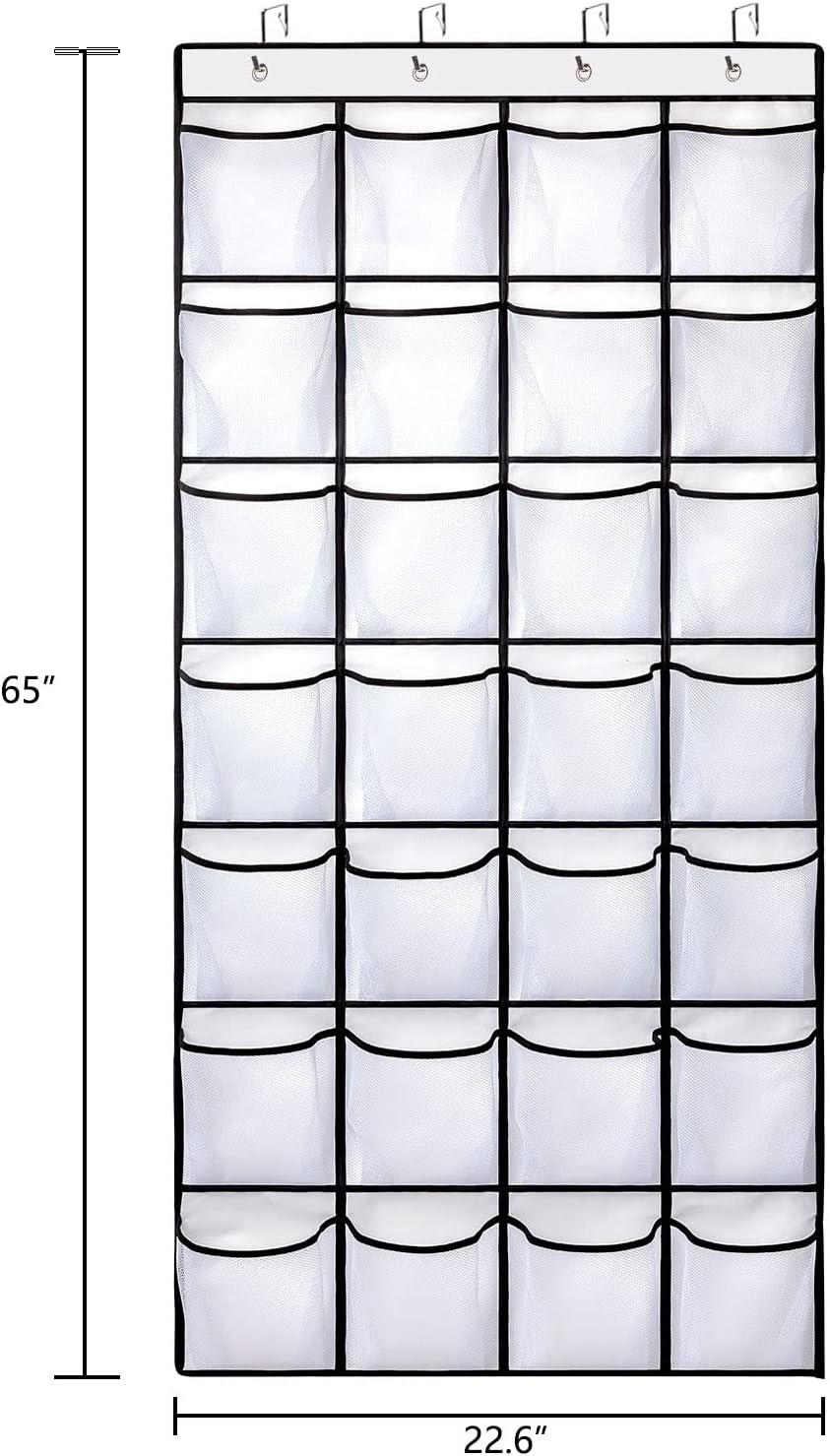 28 4 REGELETO Large Pocket Over the Door Shoe Organzier, Hanging Shoe Rack for Door Large Capacity Shoe Organizer