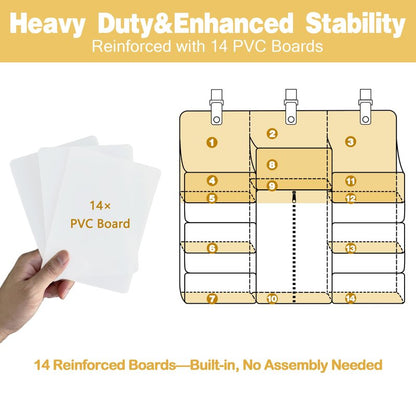 Funyoo Baby Hanging Diaper Organizer for Changing Table and Crib - Holds 70+ Diapers & Essentials, Heavy Duty Stacker Storage for Playard, 22.4" L x 18.1" W x 5.9" H