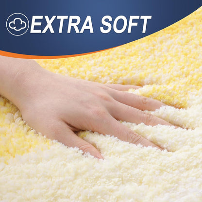 OLANLY Bathroom Runner Rug - Extra Soft Microfiber Mat 59x24 | Quick Dry, Washable, Rubber Backing, Yellow