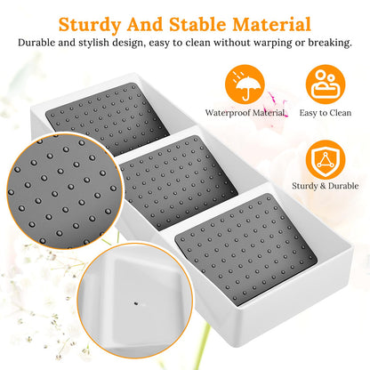 2 Pcs Spice Drawer Organizer, 3 Tier Non-Slip Silicone Seasoning Jars Drawer Insert, Spice Rack Organization for Cabinet, Making up Organizer, Bottle Rack,Bottles Holder,Spice Bottle Organizer
