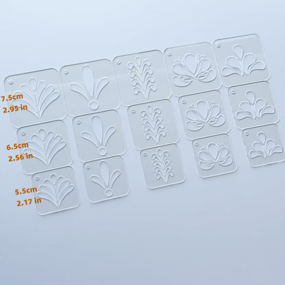Mandala Dot Art Stencils Set, 15 Pieces in 3 Sizes 2.17-2.95 Inch, Drawing Templates for Painting, Canvas, Wood