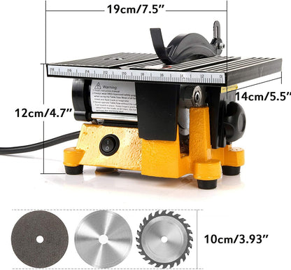 4" 60W MINI ELECTRIC TABLE SAW BENCH TOP GREAT ELECTRIC HOBBY CRAFT TABLE SAW DIY Power Tool Work Bench Stand Circular 2 PIECES Blades