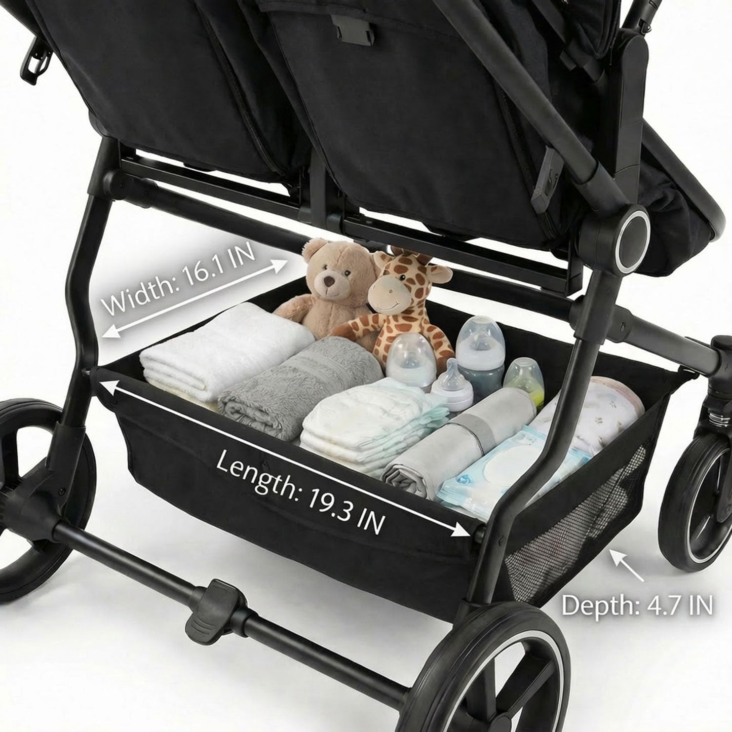 TALENBEEN Double Stroller for Infant and Toddler, Lightweight Side by Side Twin Baby Stroller, 26.8" Slim Design Fits Doors, Compact Foldable Travel Stroller, Independent Recline, Gray