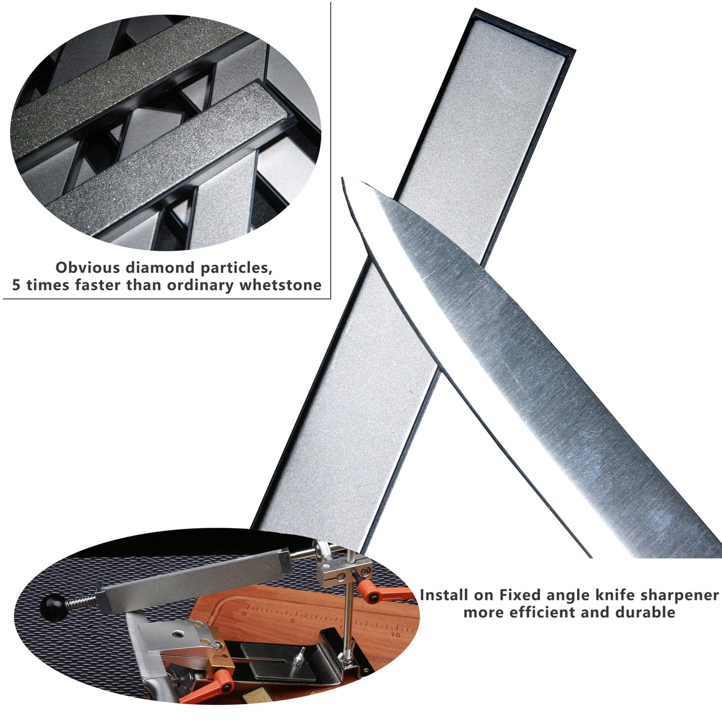Value pack Diamond Knife Sharpening Stones kit diamond plates Kit Sharpen Knife blades sharp Surface flat Must-haves for Ruixin type sharpeners (#80#200#400#500#600#800#1000#1500#2000#3000)