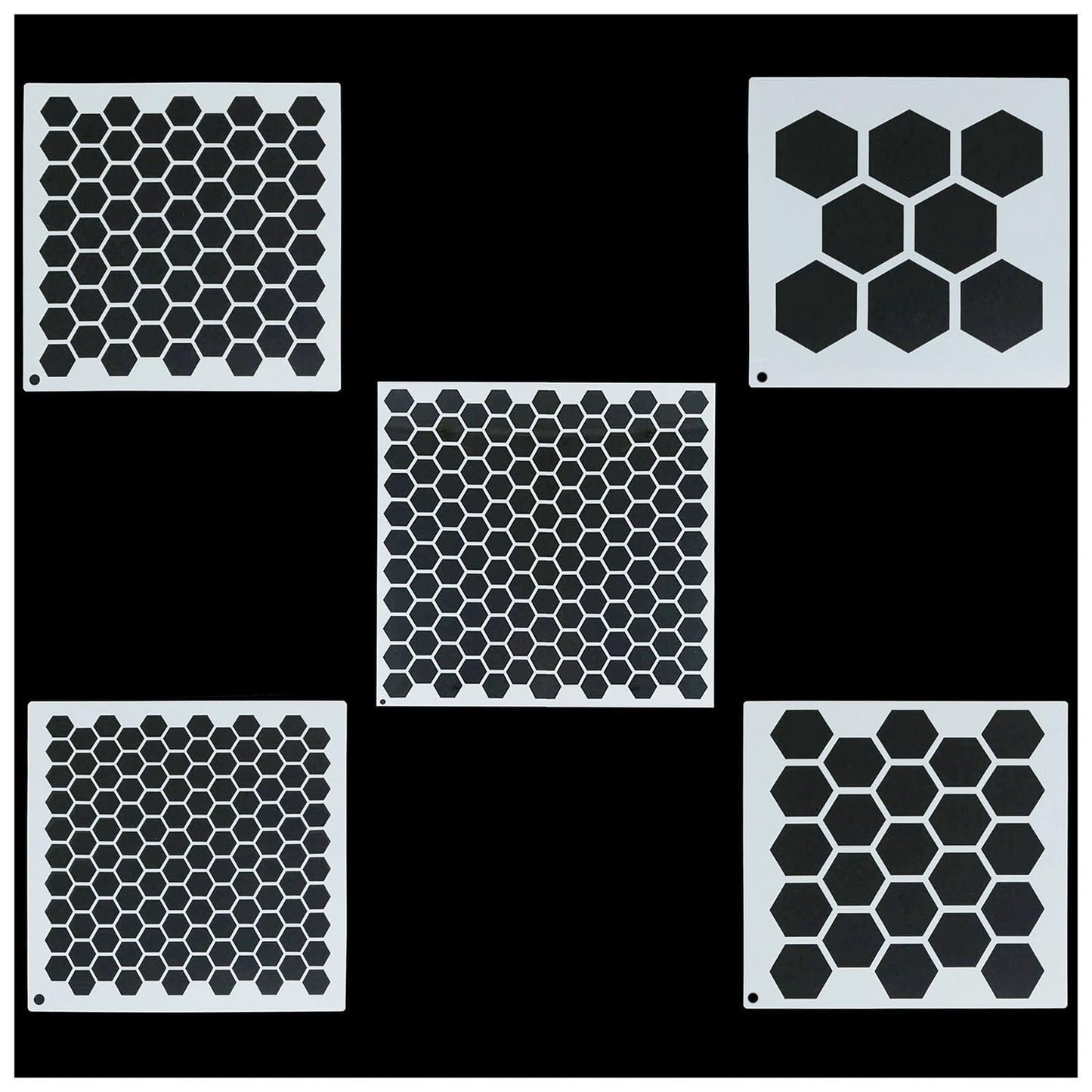 XGNG 10PCS Honeycomb Stencils Large Small Honeycomb Hexagon Stencil Drawing Template Bee Stencils for Painting on Wood Cookies Wall Canvas DIY Crafts Furniture