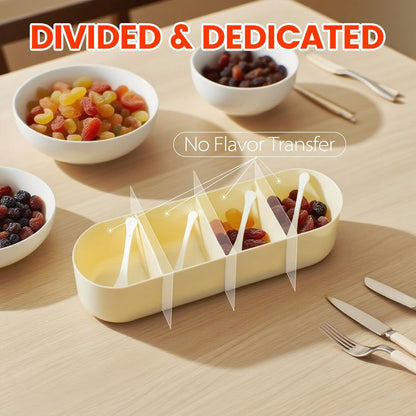 Tremeals 4 Set Countertop Clear Seasoning Box with Compartments - Spice Organizer with Lids and Spoons - Condiment