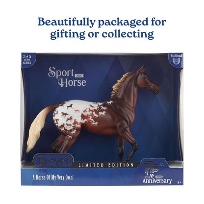 Breyer Horses Traditional Series – 75th Anniversary Sport Horse “Lonesome Glory” | Hand-Painted Thoroughbred Model with Flaxen Red Chestnut Blanket Appaloosa Coat | 1:9 Scale Collector Figurine