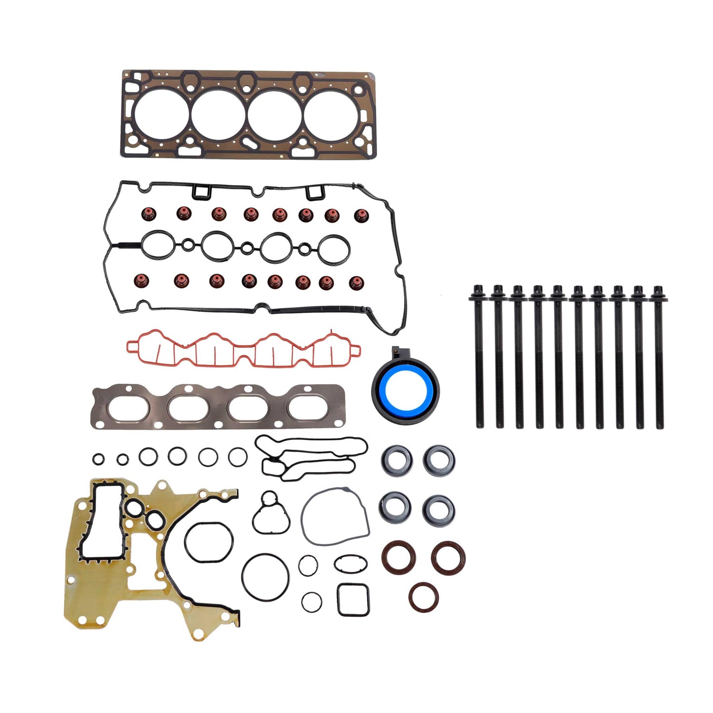 DNJ HGB340 Cylinder Head Gasket Set with Head Bolt Kit for 2009-2011 Chevrolet Pontiac Aveo Aveo5 G3 1.6L L4 16V DOHC 1598cc