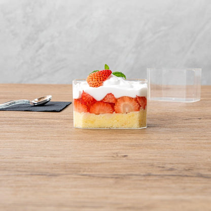 Restaurantware Mini Serve 3.4 Ounce Plastic Dessert Cups, 100 Disposable Round Serving Cups - Lids Sold Separately, Stackable, Clear Plastic Parfait Cup, Durable, For Ice Cream, Gelato, And Sorbet