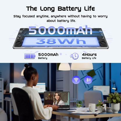 HYPERSTRIX Laptop Computer 15.6" Win11 Pro Laptops 8GB RAM 256GB SSD,Ms Office 365, 100% sRGB Screen, N4000 Processor, Notebook, Dual Band WiFi5, BT4.2, USB-A, HDMI,FHD 1920 * 1080 Display,Silver