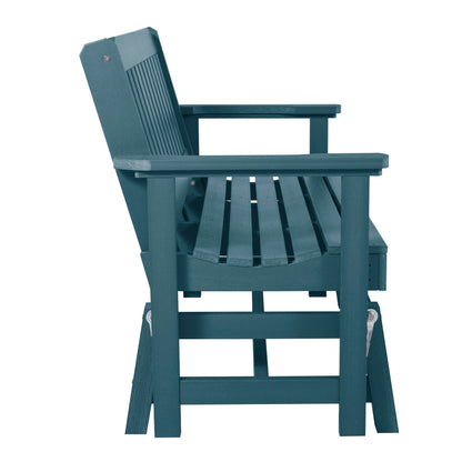 Highwood Lehigh Outdoor Glider Loveseat, 4ft, Nanatucket Blue