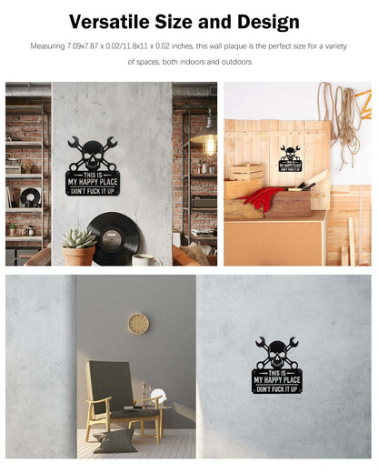 Positive Metal Skull Decor Sign - Rust-Proof & Anti-Fading Skull Wall Sign for Men, Father, Husband, and Skull Lovers -for Front Door, Garden, Garage, Living Room, and More (30cm)