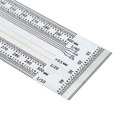 Smgda Precision Marking T-Rule Stainless Steel T Square with Mechanical Pencil & 0.5mm Refill Scribing Line Ruler for Marking or Measuring, for Carpenters, Designers, Architects, Engineers 300mm
