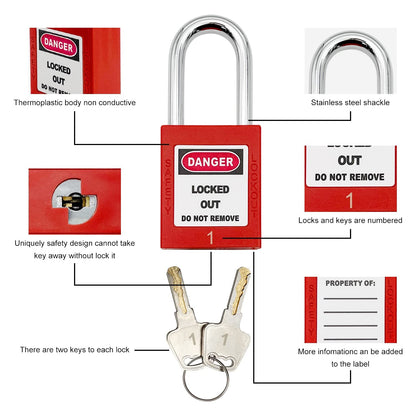 Lockout Tagout Kit - Clamp-On Circuit Breaker Lockout, Group Lockout Hasps, Lockout Tag, Universal Multi- Pole Breaker with Tool Box