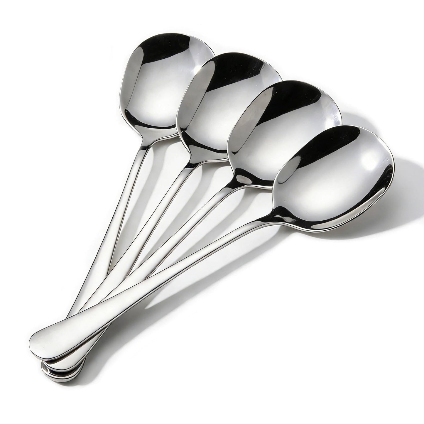 4-Piece Serving Spoons, 18/8 stainless steel Spoon, Large Buffet Serving Spoon, Heavy Duty 304 Stainless Steel, Tabletop Flatware Utensil for Banquet, Cooking, and Kitchen