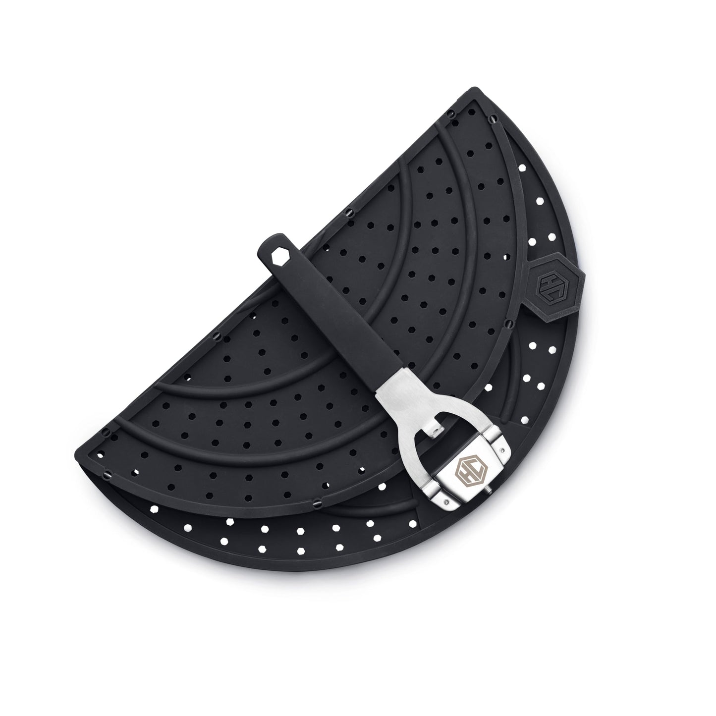 HexClad Grease Splatter Screen for Frying and Searing, Fits HexClad’s 10 and 12-inch Pans, Dishwasher-Safe, Folding Design, Heat-Safe to 480°F, Stay-Cool Locking Handle, Silicone and Stainless Steel