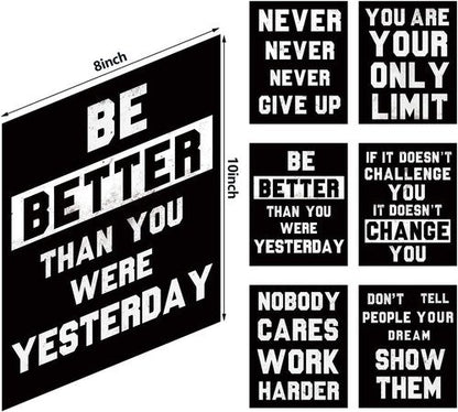 HOMANGA Motivational Wall Art | Inspirational Quotes Canvas Prints - Set of 6, 8x10 Inch Unframed