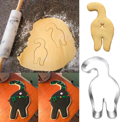 Kitty Cat Cookie Cutter Set, 6 Piece Cat Face, Kitty Butt, Paw and Cute Shapes for Themed Party