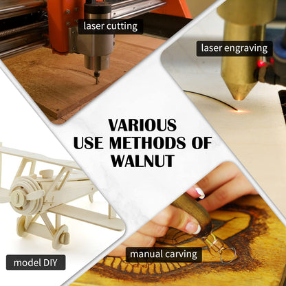 12 Pcs Walnut Unfinished Wood Craft, 3MM 1/8" x 12" x 12" Walnut Unfinished Plywood for Laser Cutting & Engraving, CNC Cutting, School DIY Projects 12 Pcs