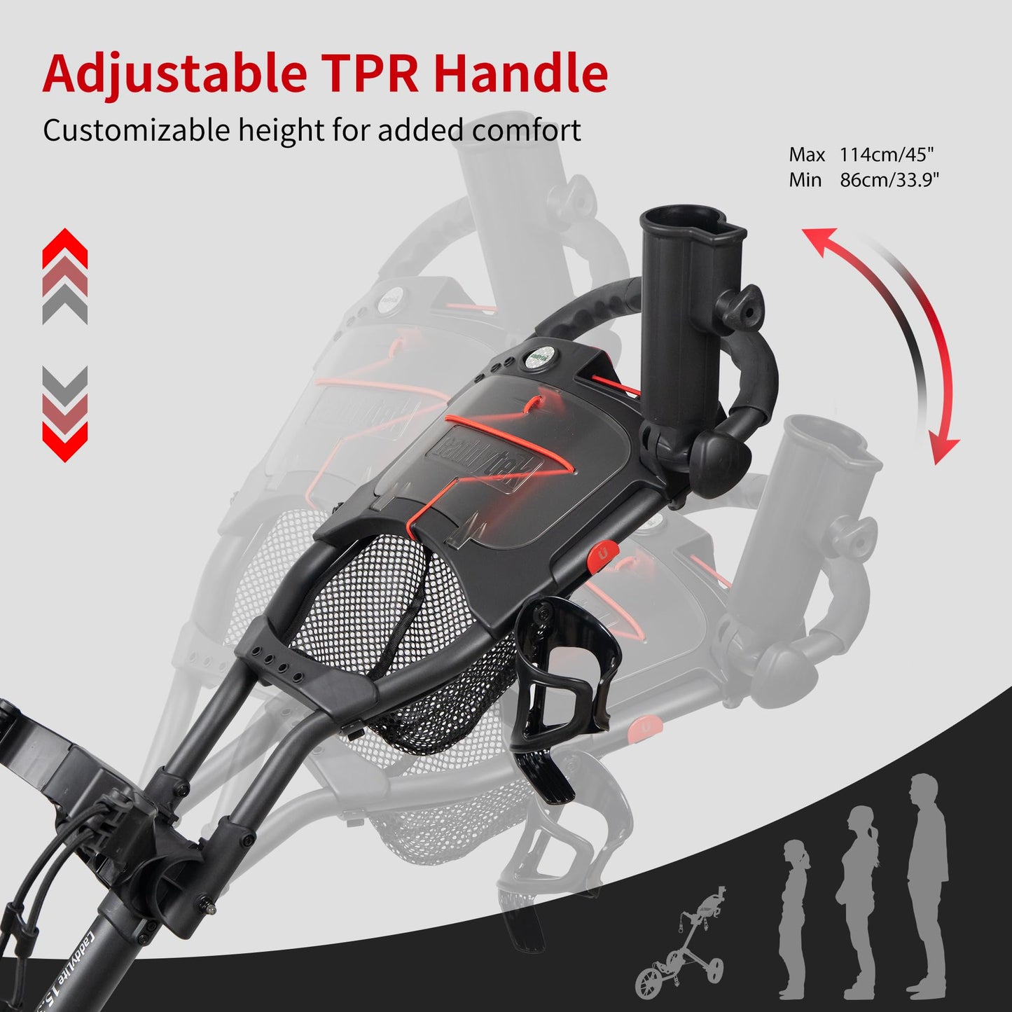 Caddytek CaddyLite 15.3 V2 Golf Push Cart - Lightweight Foldable Aluminum Cart with EVA Wheels, Foot Brake, Adjustable Handle, Umbrella Holder, Drink Holder, Scorecard Holder