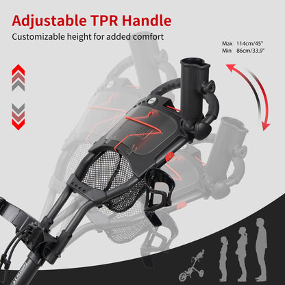 Caddytek CaddyLite 15.3 V2 Golf Push Cart - Lightweight Foldable Aluminum Cart with EVA Wheels, Foot Brake, Adjustable Handle, Umbrella Holder, Drink Holder, Scorecard Holder