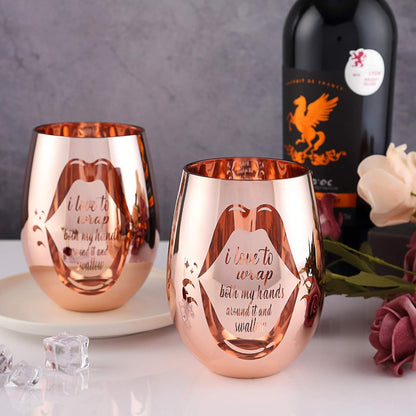 Naughty Bachelorette Gifts, Funny Gag Gifts for Women, I Love To Wrap Both My Hands Around It Wine Glass
