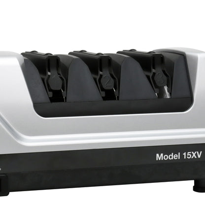 Chef’sChoice 15XV EdgeSelect Professional Electric Knife Sharpener with 100-Percent Diamond Abrasives and Precision Angle Guides for Straight Edge and Serrated Knives, 3-Stage, Gray