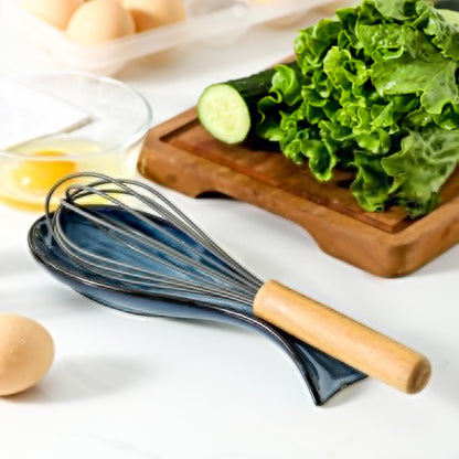 Spoon Rest for Stove Top, Ceramic Large 8.7 Inch Spoon Holder for Kitchen Counter, Porcelain Utensil Rest for Ladle, Spatula, Housewarming Gifts, Dishwasher Safe and Heat-Resistant, Blue(1 PC)