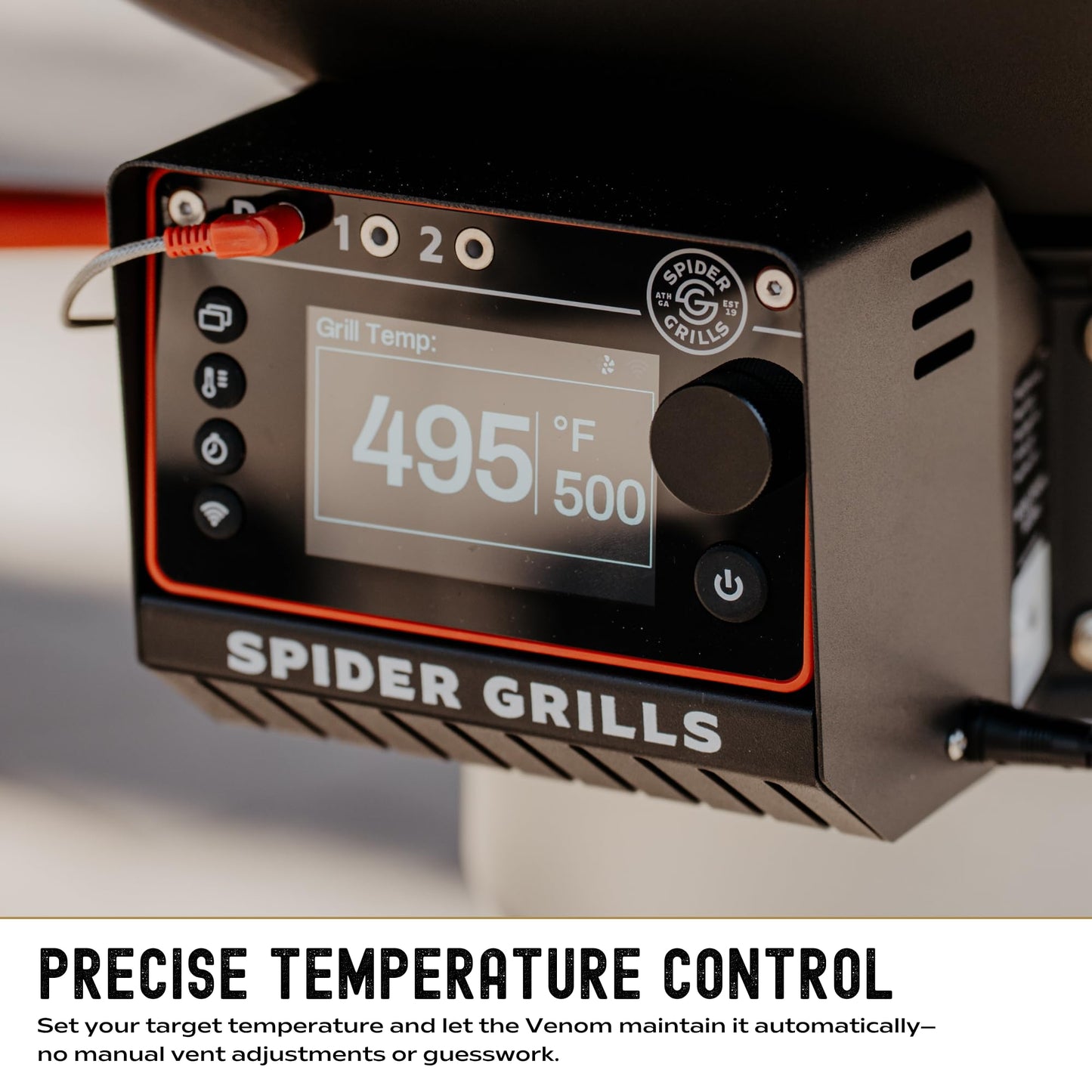 Spider Grills Venom Fan-Powered Temperature Controller with Wi-Fi and App Control for Weber Kettle Grills