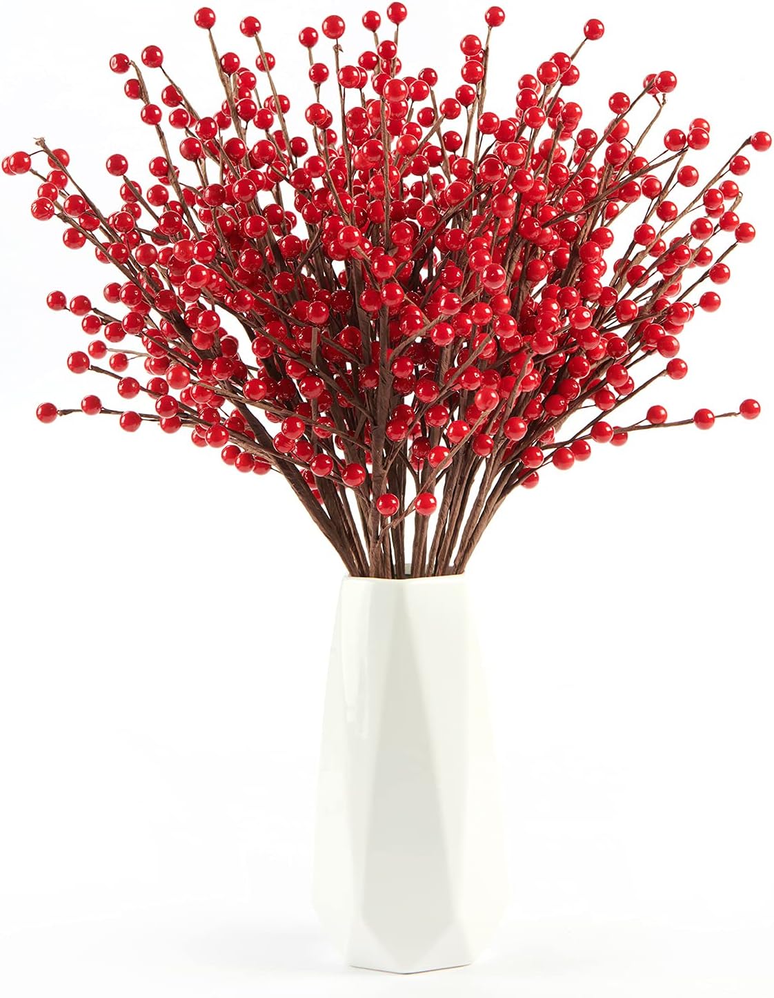 12 Pack 17'' joyhalo Red Berry Stems - Holly Berry Stems, Red Berries Christmas Decor, Red Berry Picks for Christmas