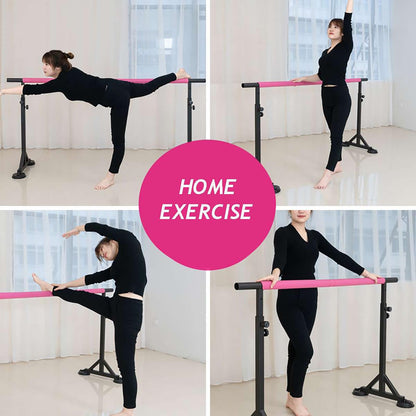 PAHION Ballet Barre Freestanding Portable Ballet Bar Length 1.5m Height Adjustable Yoga Dance Stretching Sticks Professional Mobile Ballet Pole with Slip-Resistant Rubber Feet