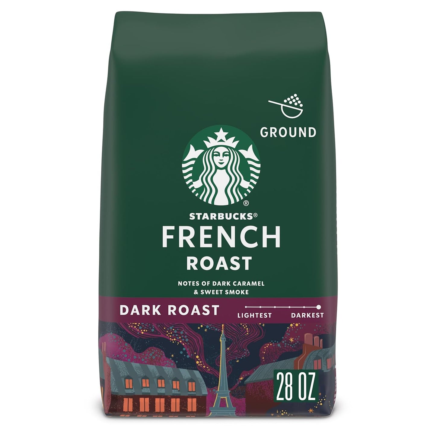 Starbucks Ground Coffee - Dark Roast for Hot or Iced Beverages | French Roast, 28 oz