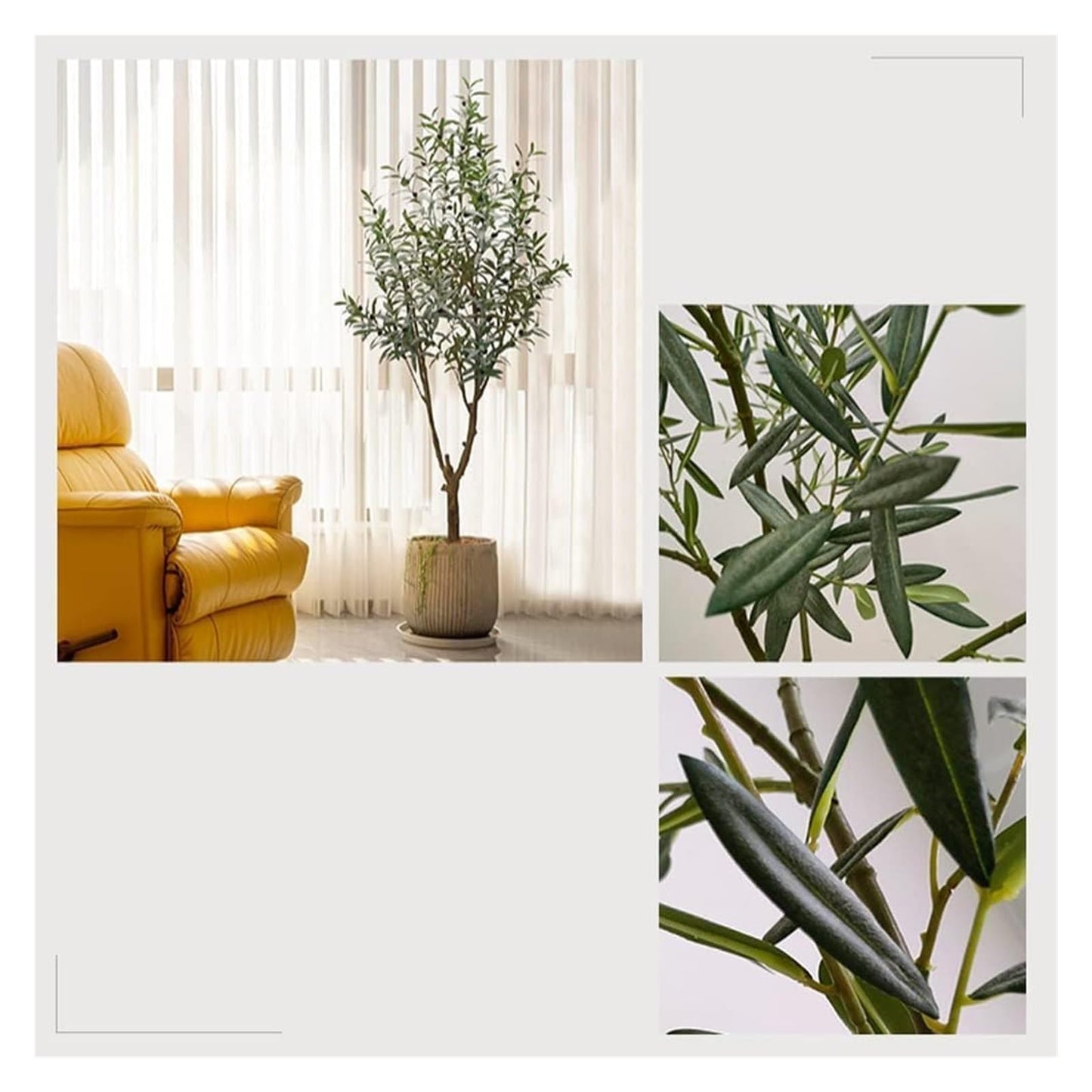 ntumLeap Indoor 4.5Ft Fake Tree Artificial Plant Olive Tree Realistic Simulation Tree in Pot for Living Rooms Home Fake Plants Decor Artificial Tree,