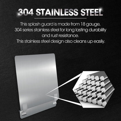 Zipcase Stainless Steel 20-1/2" W x 18" H Universal Side Fryer Splash Guard for Commercial Fryers Fitting 0.5" - 1" Side, Pack of 1