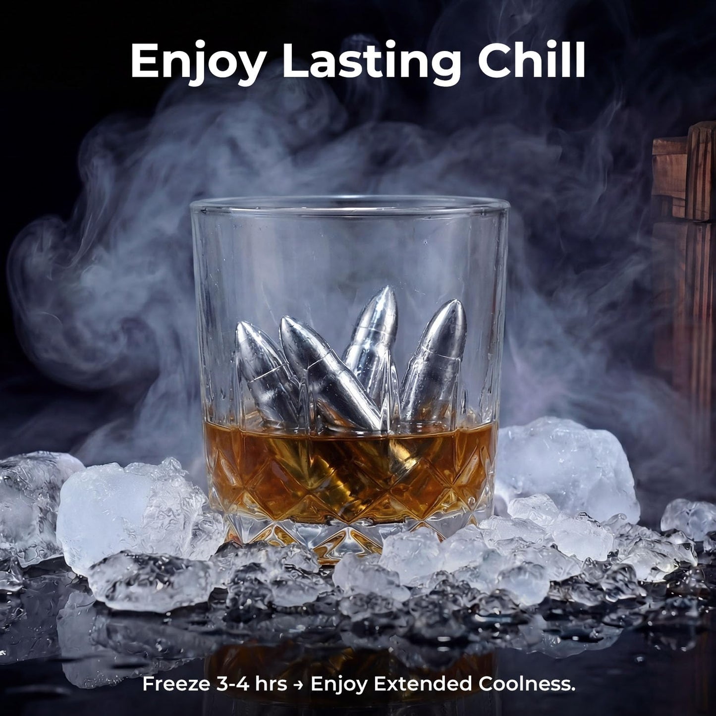 EooCoo Mens Gifts, Whiskey Stones Gift Set with 6 Pcs Stones and Box, Reusable Ice Cubes for Drinks, Cool Gadgets Bourbon Mens Gifts for Dad, Husband, Whiskey Lover