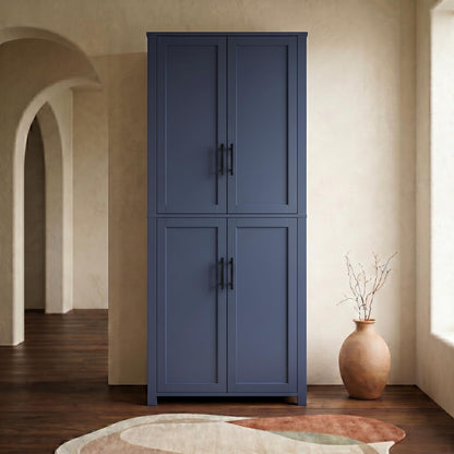 Casaphoria Kitchen Pantry Cabinet, 67" Tall Freestanding Kitchen Cabinet with 4 Adjustable Shelves, 28" W Storage Cabinet for Kitchen Pantry Organization (Navy Blue, Single)