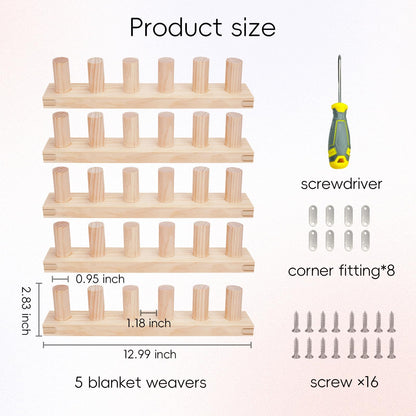 PIRXXIY 65'' Chunky Blanket Loom, Knitting Loom for Custom Hand Knitting Yarn Chunky, Extra Large Chunky Yarn Loom for Beginners DIY Craft Enthusiasts