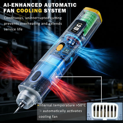SPYOAMGHK 40kHz Wireless Ultrasonic Cutter Machine with Smart Cutting, 30W Handheld Ultrasonic Knife for 3D Printing, Plastic, Resin, Carbon Fiber Trimming - Auto Start Stop & Turbo Cooling