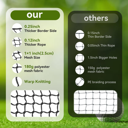 Golf Practice nets for Backyard 20x50ft Driving Real Golf Balls Nylon Netting, Golf Hitting Net for Garage Swing Training, Heavy Duty Sports Netting