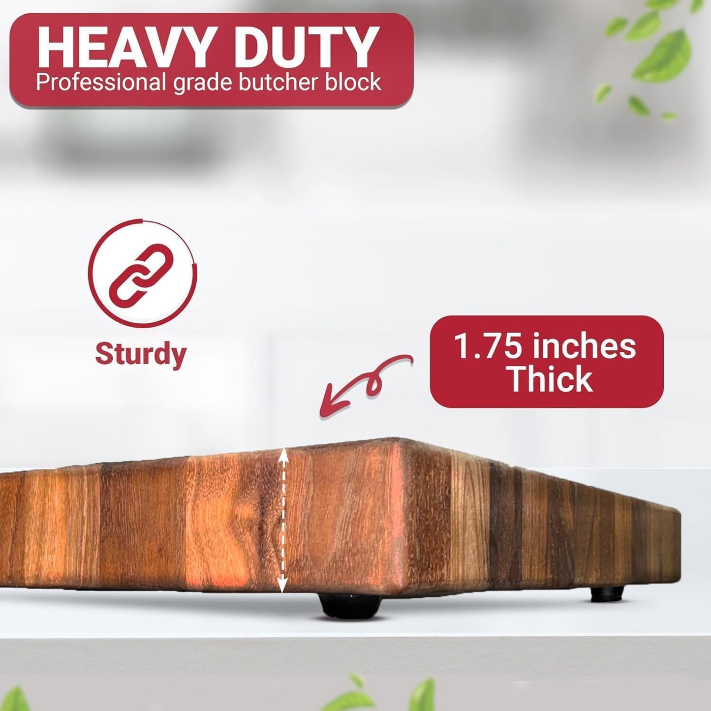 Virginia Boys Kitchens - Made in USA - Walnut Wood Cutting Boards (20"x16" End Grain with Feet and Juice Groove)