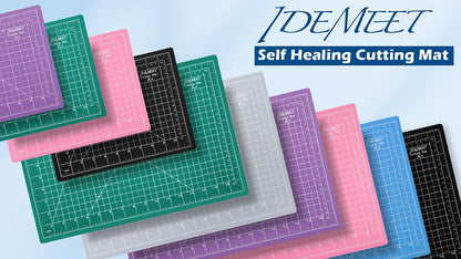 Density-upgraded 18"x12" Self Healing Cutting Mat, Idemeet Rotary Sewing Mat for Crafts, 5-Ply Blade Table Protector Cut Board for Fabric Leather Cutting Quilting Modeling Hobby Project, A3, Black