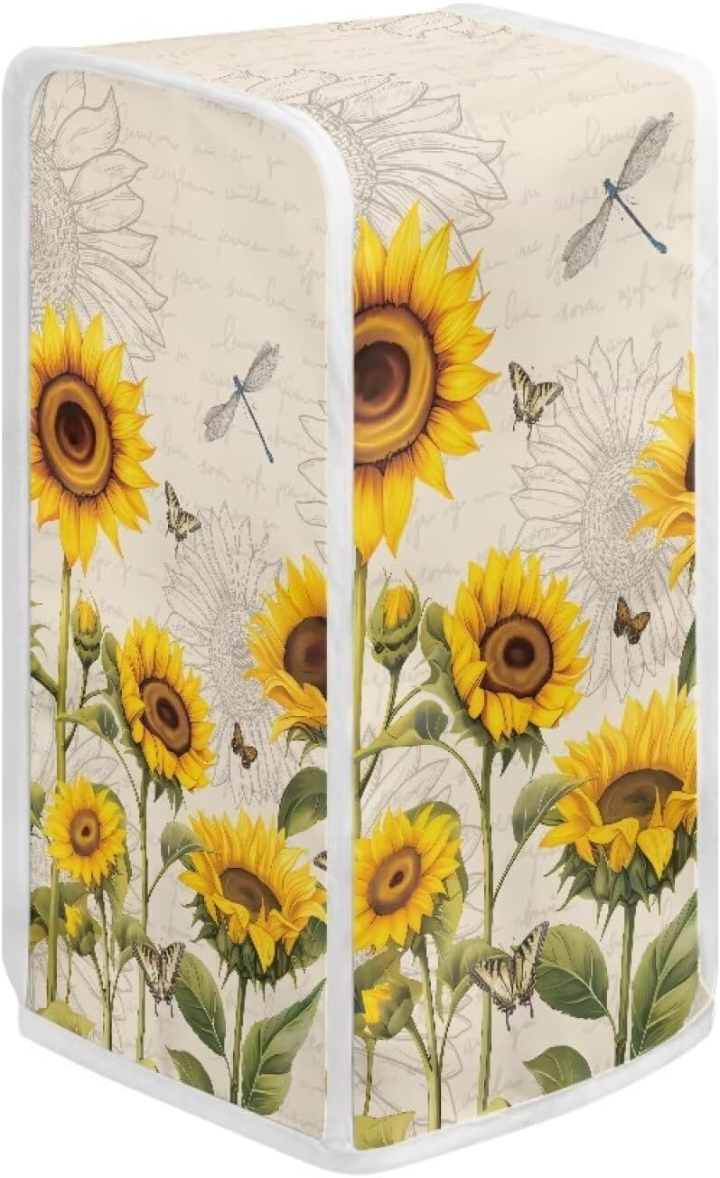 Can Opener Cover, Kitchen Electric Appliance Cover, Stain Resistant & Machine Washable - Sunflower Dragonfly