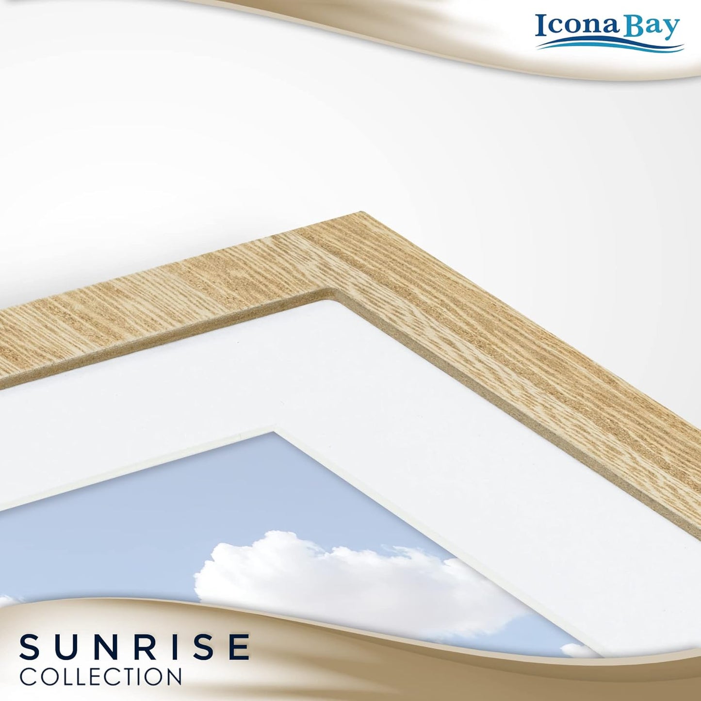 Icona Bay 5x7 Mat to 4x6 Ash Brown Picture Frame - Solid One-Piece Wood Composite, Modern Farmhouse Design