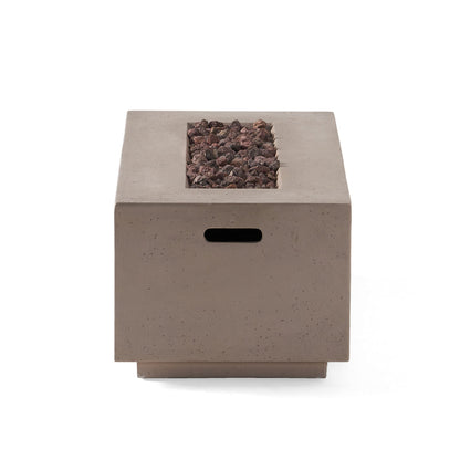 Christopher Knight Home Aidan Outdoor 40,000 BTU Rectangular Fire Pit (No Tank Holder) - Lightweight Concrete - Light Gray